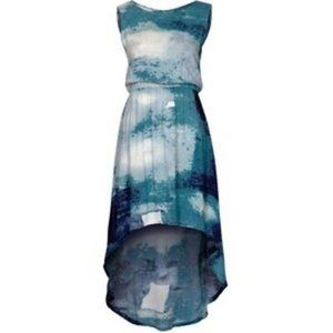 JUST FEMALE UK Mullet BLUE Print HEDY Dress OPEN LOOP Back M